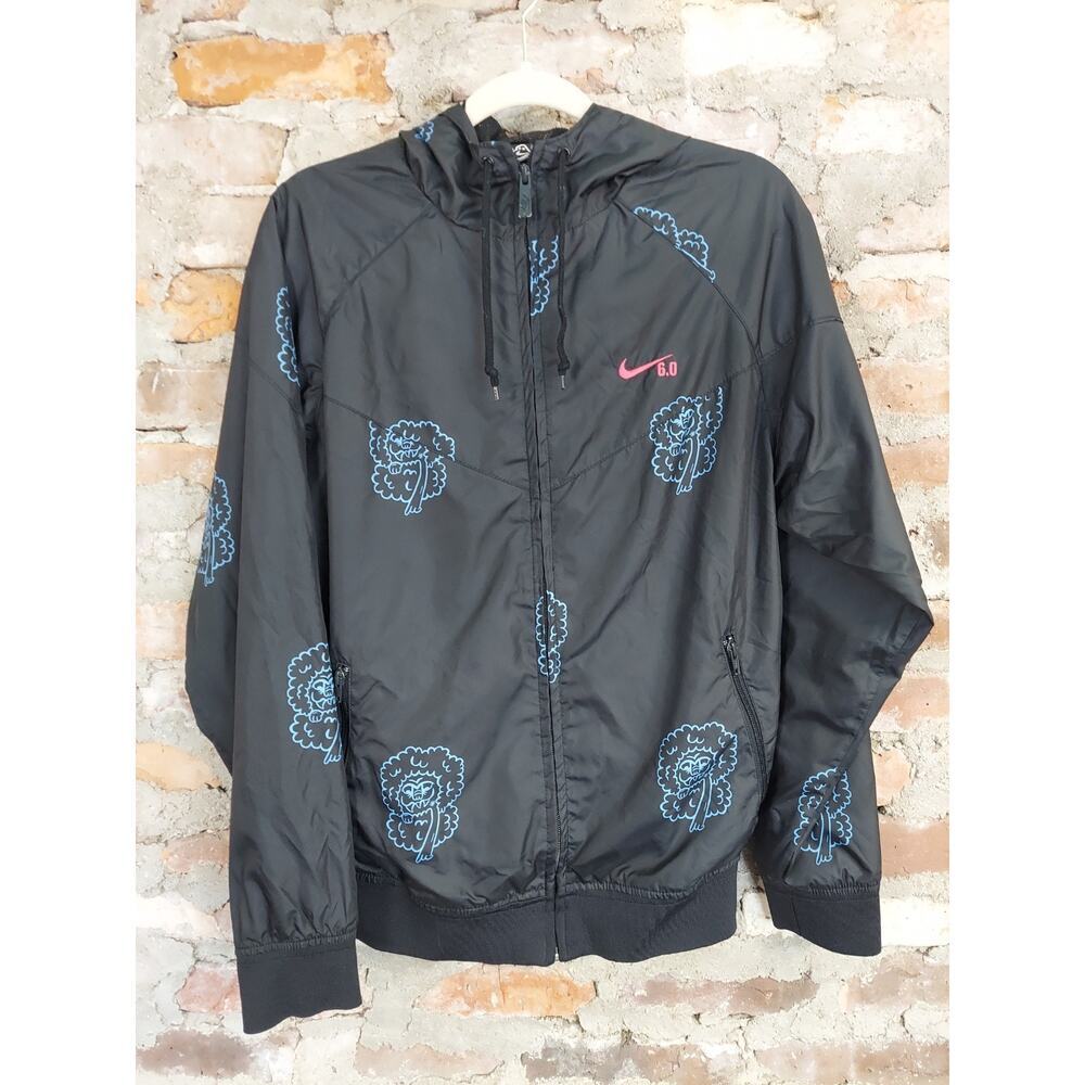 Nike Black Performance Jacket with Blue Floral Accents